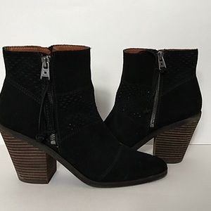 Lucky Brand Ramses Black Suede Booties